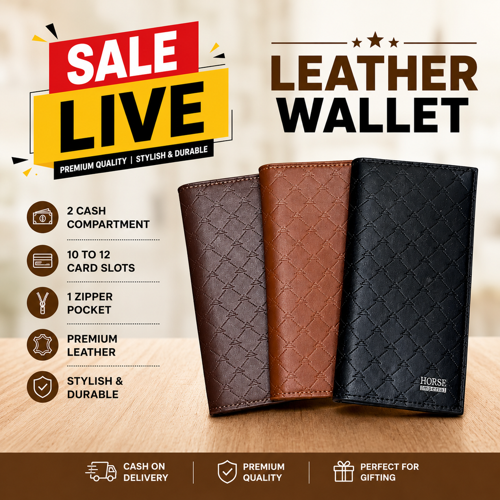Men’s Long Wallet – Multi Card & Cash Organizer