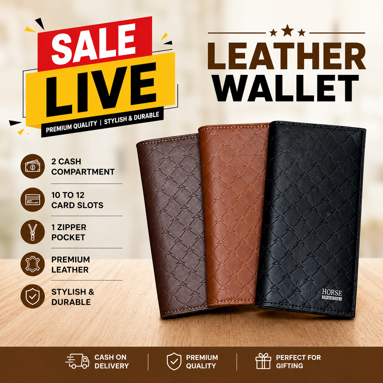 Men’s Long Wallet – Multi Card & Cash Organizer